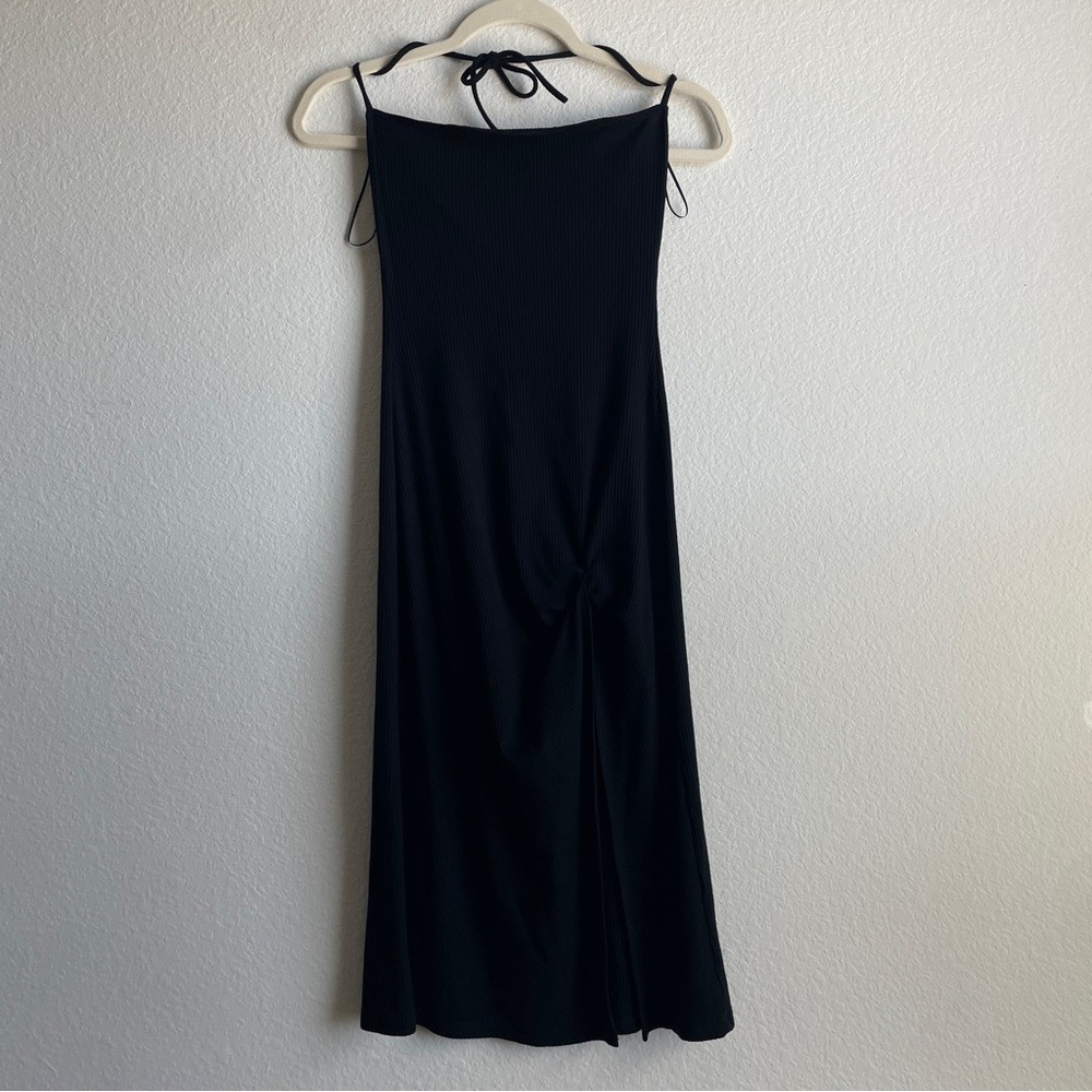 Reformation S Black Midi Dress with Tie strap halter‎ Party Night Club Sexy